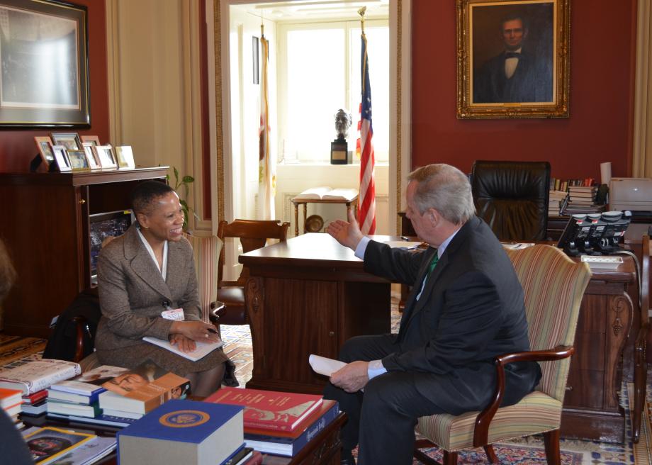 U.S. Senator Dick Durbin (D-IL) met with Nominee to be Assistant Secretary for Postsecondary Education Ericka Miller today to discuss for-profit colleges and other higher education issues.